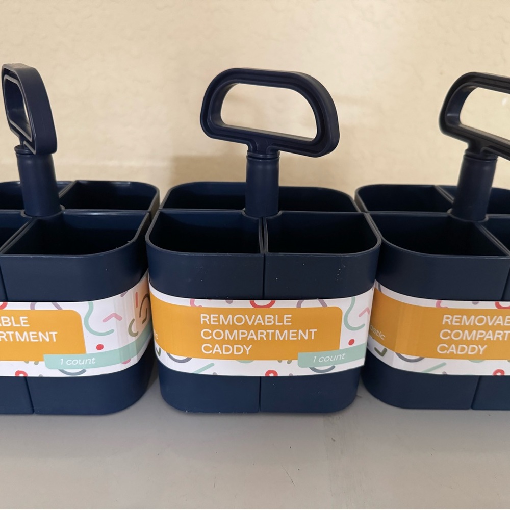 Navy Blue Compartment Caddy Set of 3
